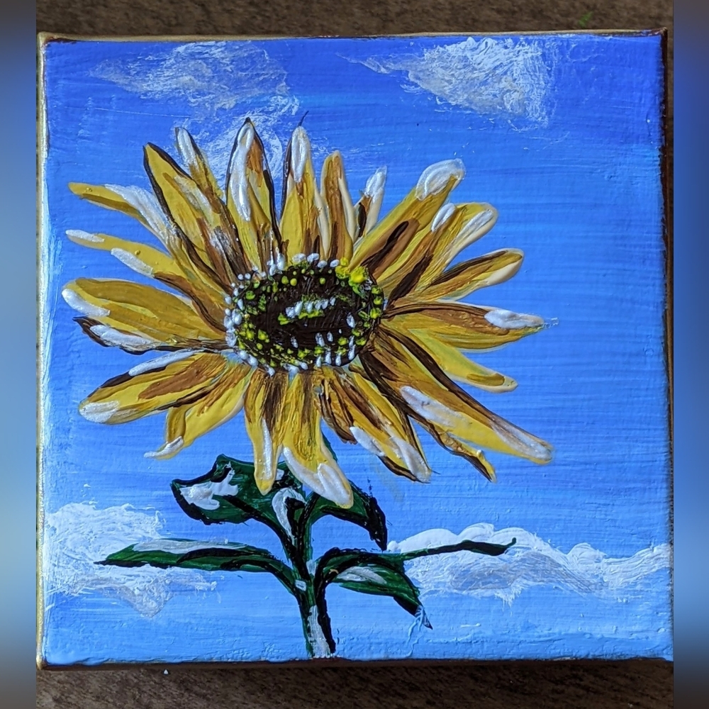 Sunflower Gift Box - Hand Crafted- Blue and Yellow